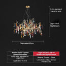 GobekUsa French Crystal Chandelier for Dining Room: Elegant Copper Branch Ceiling Light