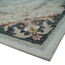 Hand-Tufted Wool Area Rug - Aubusson Ivory Light Green Charcoal