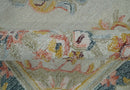Hand-Tufted Wool Area Rug - Aubusson Ivory Light Green Charcoal