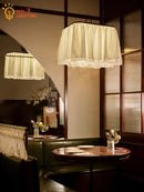 GobekUsa French Design LED E27 Fabric Pendant Lights for Atmosphere Decor in Hotels, Restaurants, and Bars