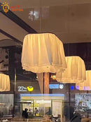 GobekUsa French Design LED E27 Fabric Pendant Lights for Atmosphere Decor in Hotels, Restaurants, and Bars
