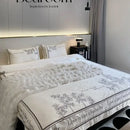 GobekUsa French Embroidered Cotton Bedding Set Queen Duvet Cover Luxury 100s, High-End Quality