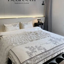 GobekUsa French Embroidered Cotton Bedding Set Queen Duvet Cover Luxury 100s, High-End Quality