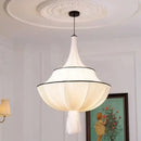 GobekUsa Creamy E27 Foyer Chandelier: French-Inspired LED Pendant Lights for Bedroom, Art Decor Lampara