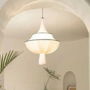 GobekUsa Creamy E27 Foyer Chandelier: French-Inspired LED Pendant Lights for Bedroom, Art Decor Lampara