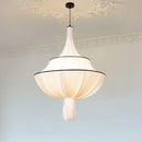 GobekUsa Creamy E27 Foyer Chandelier: French-Inspired LED Pendant Lights for Bedroom, Art Decor Lampara