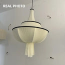 GobekUsa Creamy E27 Foyer Chandelier: French-Inspired LED Pendant Lights for Bedroom, Art Decor Lampara