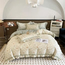 GobekUsa French Floral Bedding Set, 100% Cotton, Ruffles, Duvet Cover, Bed Sheet, Pillowcases