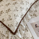 GobekUsa French Floral Bedding Set, 100% Cotton, Ruffles, Duvet Cover, Bed Sheet, Pillowcases