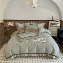 GobekUsa French Floral Bedding Set, 100% Cotton, Ruffles, Duvet Cover, Bed Sheet, Pillowcases
