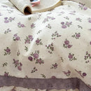 GobekUsa French Floral Print Double Layer Lace Ruffles Bedding Set