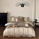GobekUsa French Floral Washed Cotton Bedding Set, Duvet, Sheet, Pillowcases