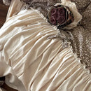 GobekUsa French Floral Washed Cotton Bedding Set, Duvet, Sheet, Pillowcases