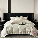 GobekUsa French Flowers Embroidery Luxury Bedding Set in 1000TC Egyptian Cotton