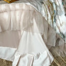GobekUsa French Flowers Lace Ruffles Bedding Set with Silky Soft Lyocell Cotton