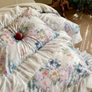 GobekUsa French Flowers Lace Ruffles Princess Bedding Set with 1000TC Egyptian Cotton