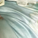 GobekUsa French Flowers Lace Ruffles Bedding Set: Soft Silky Ice Silk for Single Queen King