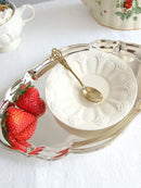 GobekUsa French Garden Cream Ceramic Tea Cup Saucer Set for Elegant Afternoon Tea
