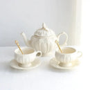 GobekUsa French Garden Cream Ceramic Tea Cup Saucer Set for Elegant Afternoon Tea