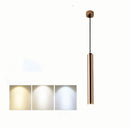 French Gold Long Cylindrical Chandelier