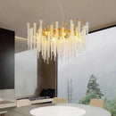 GobekUsa Crystal Branch Chandelier: Elegant French Style Ceiling Light for Living & Dining Room