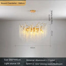 GobekUsa Crystal Branch Chandelier: Elegant French Style Ceiling Light for Living & Dining Room