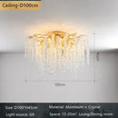GobekUsa Crystal Branch Chandelier: Elegant French Style Ceiling Light for Living & Dining Room