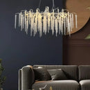 GobekUsa Crystal Branch Chandelier: Elegant French Style Ceiling Light for Living & Dining Room