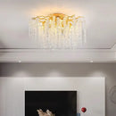 GobekUsa Crystal Branch Chandelier: Elegant French Style Ceiling Light for Living & Dining Room