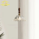 GobekUsa French Ins Walnut Brass Glass Pendant Lights LED E27 for Kitchen Island Restaurant