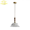 GobekUsa French Ins Walnut Brass Glass Pendant Lights LED E27 for Kitchen Island Restaurant