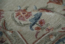 Beige Brown and Blue Aubusson Design Hand Tufted Wool Area Rug