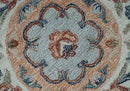 Beige Brown and Blue Aubusson Design Hand Tufted Wool Area Rug