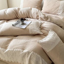 GobekUsa French Lace Cotton Bedding Set: Duvet, Sheet, Pillowcases, 4Pc