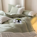 GobekUsa French Lace Cotton Bedding Set: Duvet, Sheet, Pillowcases, 4Pc