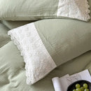 GobekUsa French Lace Cotton Bedding Set: Duvet, Sheet, Pillowcases, 4Pc