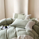 GobekUsa French Lace Cotton Bedding Set: Duvet, Sheet, Pillowcases, 4Pc