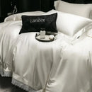 GobekUsa French Lace Edge Bedding Set, 1000TC Egyptian Cotton, Queen King, Duvet, Sheet, Pillowcases