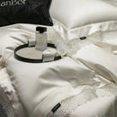 GobekUsa French Lace Edge Bedding Set, 1000TC Egyptian Cotton, Queen King, Duvet, Sheet, Pillowcases