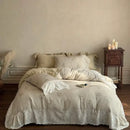 GobekUsa French Lace Flowers Bedding Set, 100% Cotton Double Layer, Soft Duvet Cover, Bed Sheet, Pillowcases