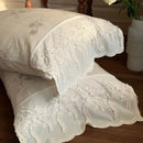 GobekUsa French Lace Flowers Bedding Set, 100% Cotton Double Layer, Soft Duvet Cover, Bed Sheet, Pillowcases