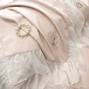 GobekUsa French Lace Ruffles Princess Wedding Bedding Set - 4Pcs 1000TC Cotton - Duvet, Sheet, Pillowcases