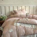 GobekUsa French Lace Ruffles Lattice Bedding Set 1000TC Egyptian Cotton Duvet Cover Sheets Pillows