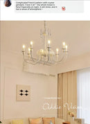 GobekUsa French Light Luxury Living Room Chandelier American Atmosphere Candle Lamp