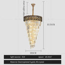 GobekUsa Amber Crystal Chandelier for Living Room in French Light Luxury Style