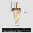 GobekUsa Amber Crystal Chandelier for Living Room in French Light Luxury Style