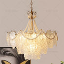 GobekUsa Cream Crystal Chandelier: French Light Luxury for Living Room, Bedroom, Dining Room