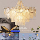 GobekUsa Cream Crystal Chandelier: French Light Luxury for Living Room, Bedroom, Dining Room