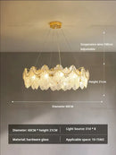 GobekUsa Glass Chandelier: French Light Luxury Living Room Dining Room Lamps