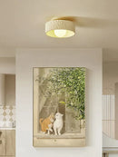 GobekUsa French Minimalist Cream Ceiling Light for Elegant Living Spaces